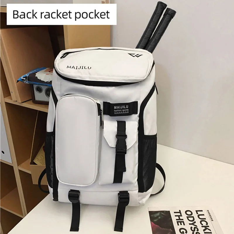 Tennis Badminton Rackets Backpack Large Commuting Sports Bag Shoes Pocket Dry Wet Outdoor Travel Laptop College Schoolbag