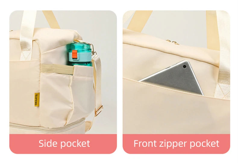 Women Gym Bag Large Fitness Training Bags Dry Wet Separation Yoga Tote with Shoe Pocket Sports Handbag Waterproof Travel Bag