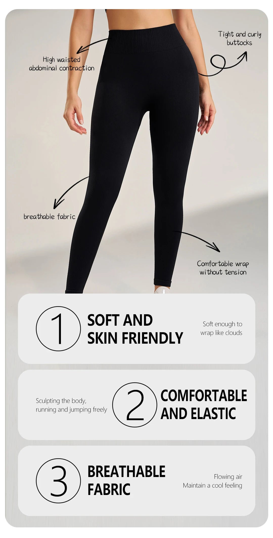 Yoga Pants Lightweight Four-Way Stretch Solid Athleisure Leggings High Waist Plus Size Gym Tight Pants