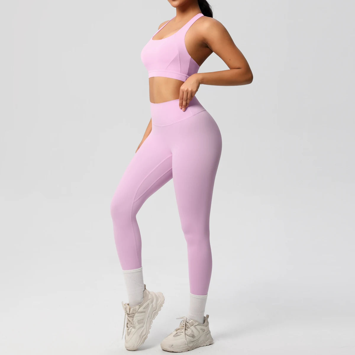 Women 2pcs Patchwork Sport Yoga Suit Training Sleeveless Sport Gym Tops  Tummy Control Slimming Booty Leggings Yoga Suit Sports