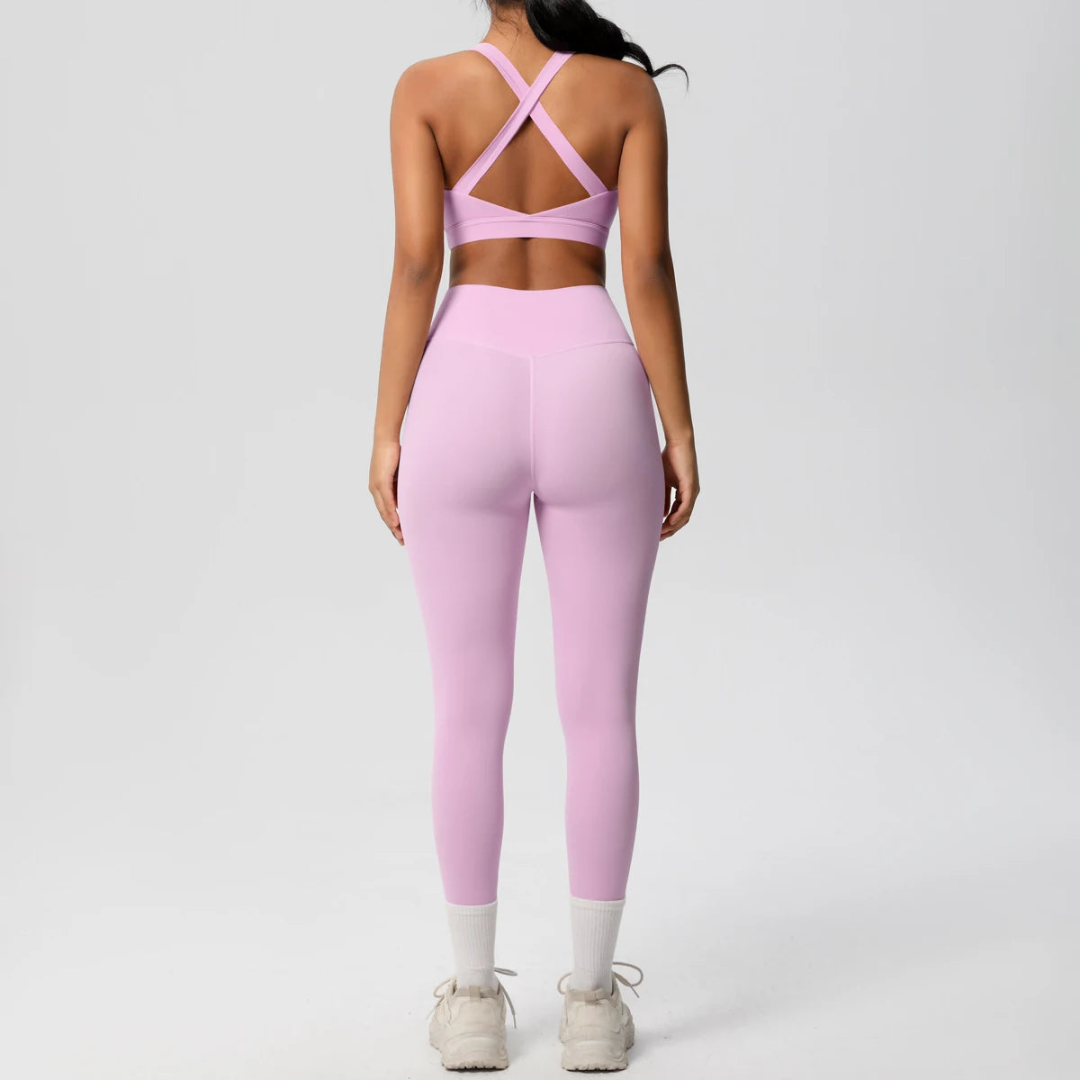 Women 2pcs Patchwork Sport Yoga Suit Training Sleeveless Sport Gym Tops  Tummy Control Slimming Booty Leggings Yoga Suit Sports