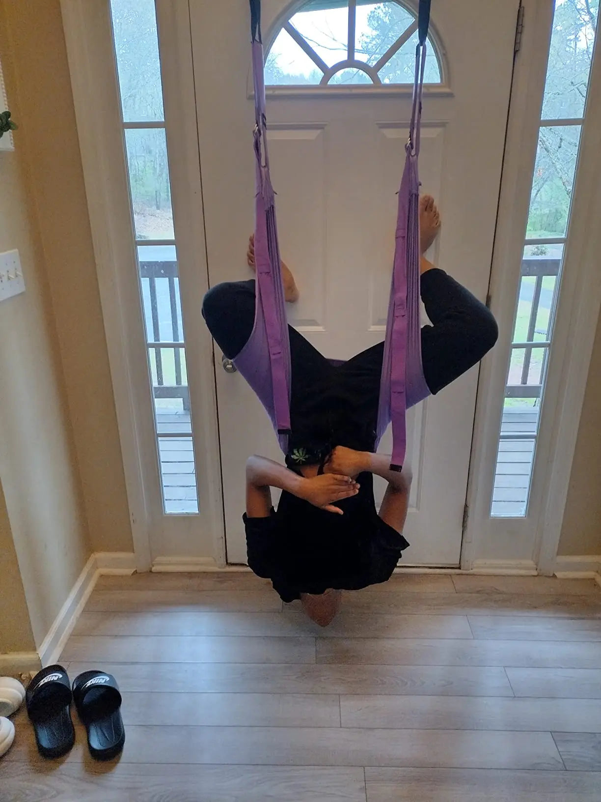 Leg Stretcher Strap, Stretching Equipment with Door Anchor Flexibility Trainer Backbend Assist for Dance Aerial Yoga Ballet Leg