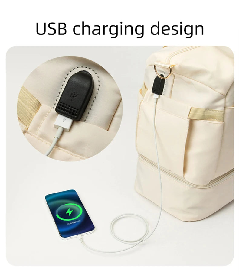 Women Gym Bag Large Fitness Training Bags Dry Wet Separation Yoga Tote with Shoe Pocket Sports Handbag Waterproof Travel Bag