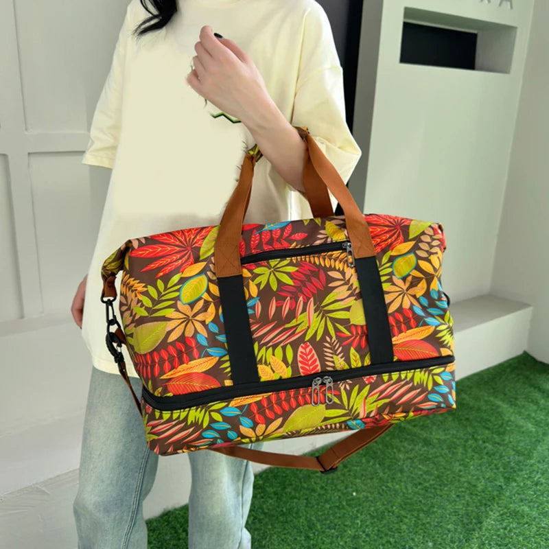 Travel Gym Bag Luggage Portable Fitness Shoulder Crossbody Handbags For Women Men  Outdoor Duffel Carry On Weekender Yoga Bag