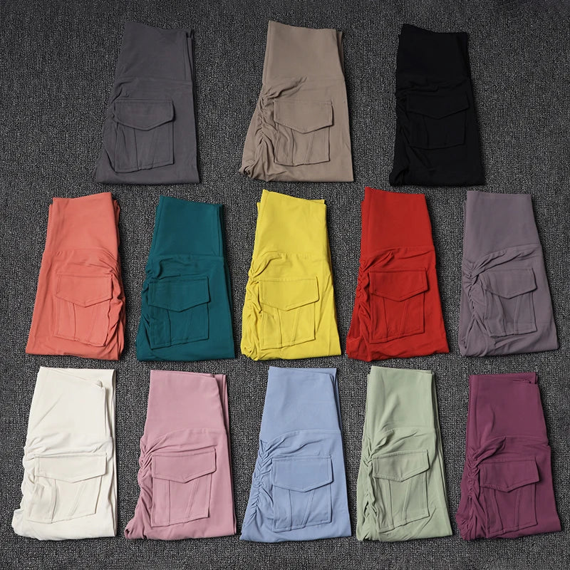 Women's Gym Leggings Pocket Yoga Pants Sexy Naked Feeling  Fitness Sports Pants Stretch Soft High Waist Running Push Up Leggings