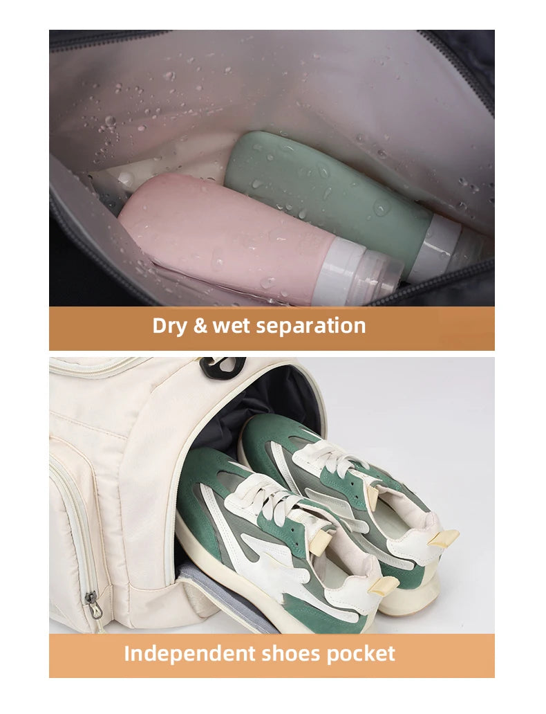 Fitness Gym Bag with Shoes Pocket Yoga Sports Outdoor Travel Business Trip Handbag Dry Wet Short Distance Luggage Shoulder Bags