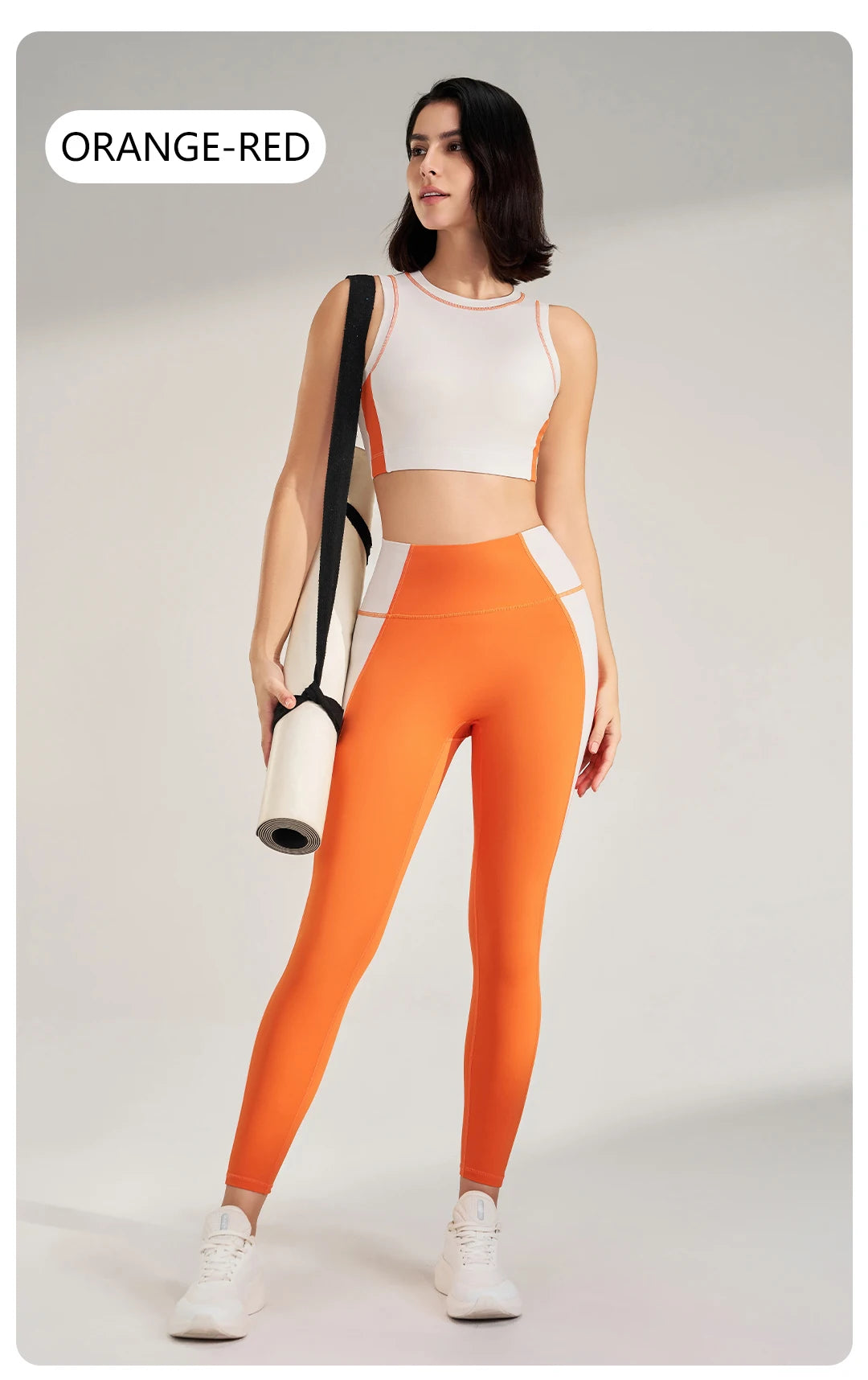Sports Outdoor Fitness Suit Color Blocking Quick Dry Yoga Clothing Shockproof Bra Yoga Leggings Running Long Pants Female