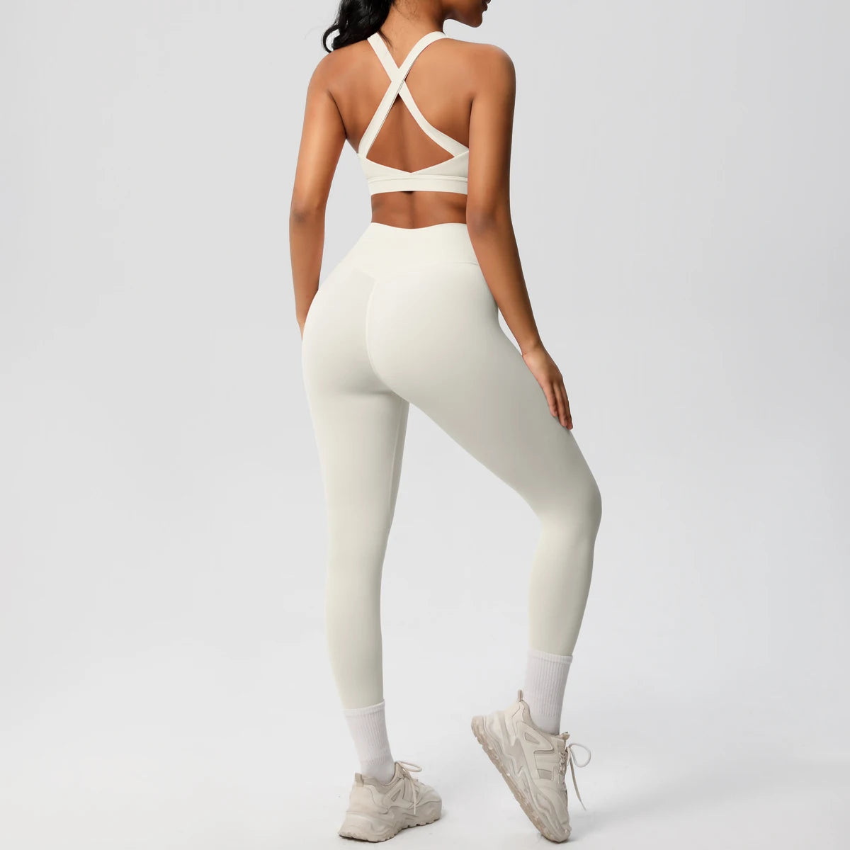 Women 2pcs Patchwork Sport Yoga Suit Training Sleeveless Sport Gym Tops  Tummy Control Slimming Booty Leggings Yoga Suit Sports