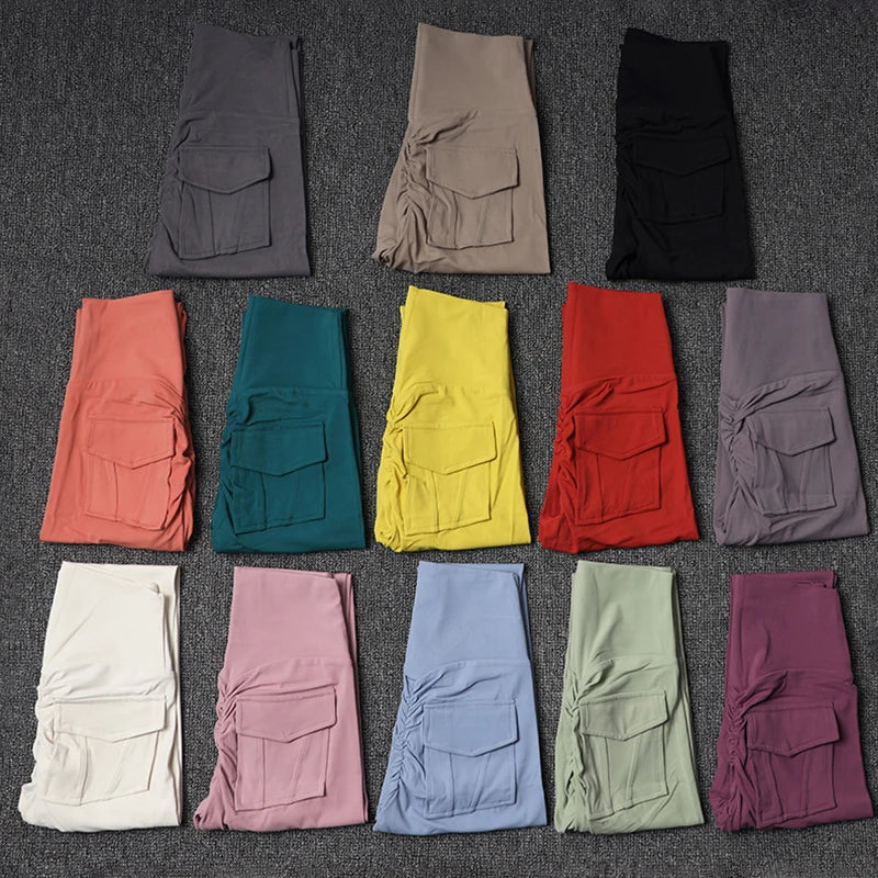 Women's Gym Leggings Pocket Yoga Pants Sexy Naked Feeling  Fitness Sports Pants Stretch Soft High Waist Running Push Up Leggings