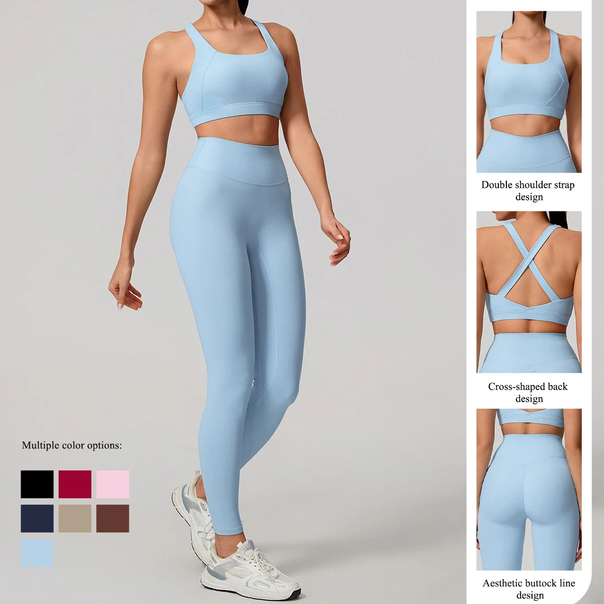 Soften Yoga Set 2PCS Sports Suit Women Gym Set Women Fitness Tracksuit Workout Suit Female Sportswear Quick-Drying Yoga Clothing