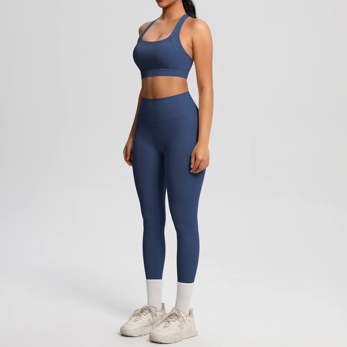 Women 2pcs Patchwork Sport Yoga Suit Training Sleeveless Sport Gym Tops  Tummy Control Slimming Booty Leggings Yoga Suit Sports