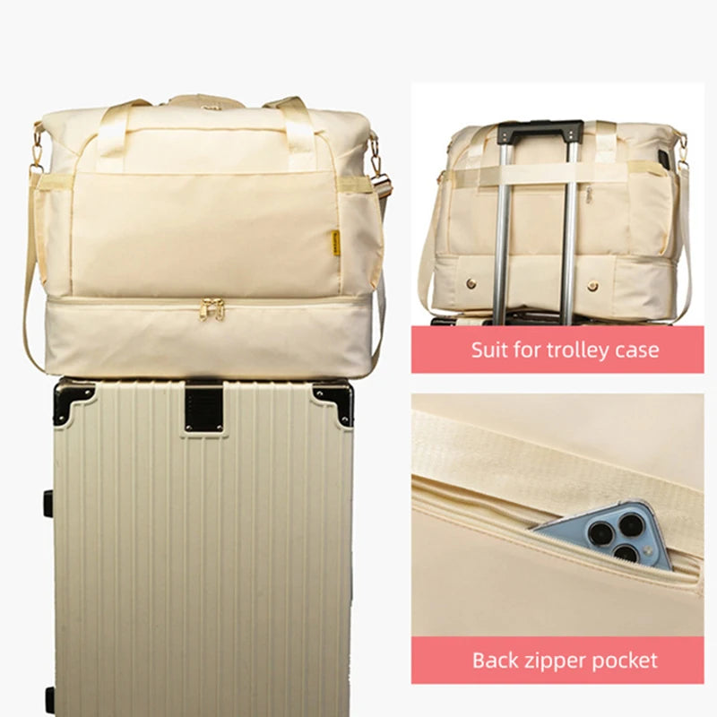 Women Gym Bag Large Fitness Training Bags Dry Wet Separation Yoga Tote with Shoe Pocket Sports Handbag Waterproof Travel Bag