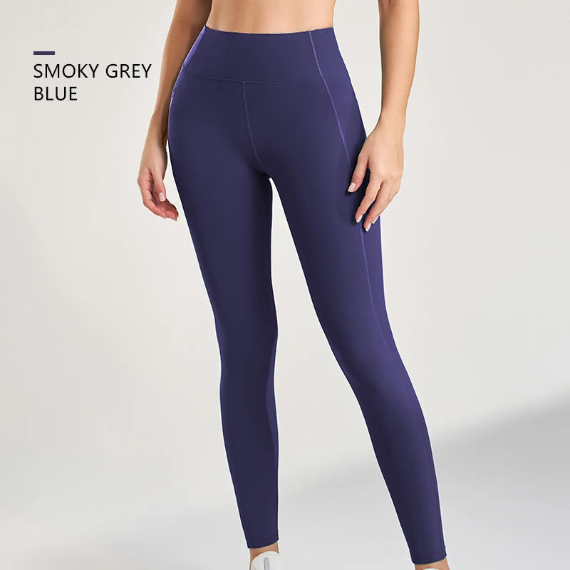 Women's High-Waisted Yoga Leggings Quick Dry  Soft Breathable Pants for Gym Running Pilates-Solid