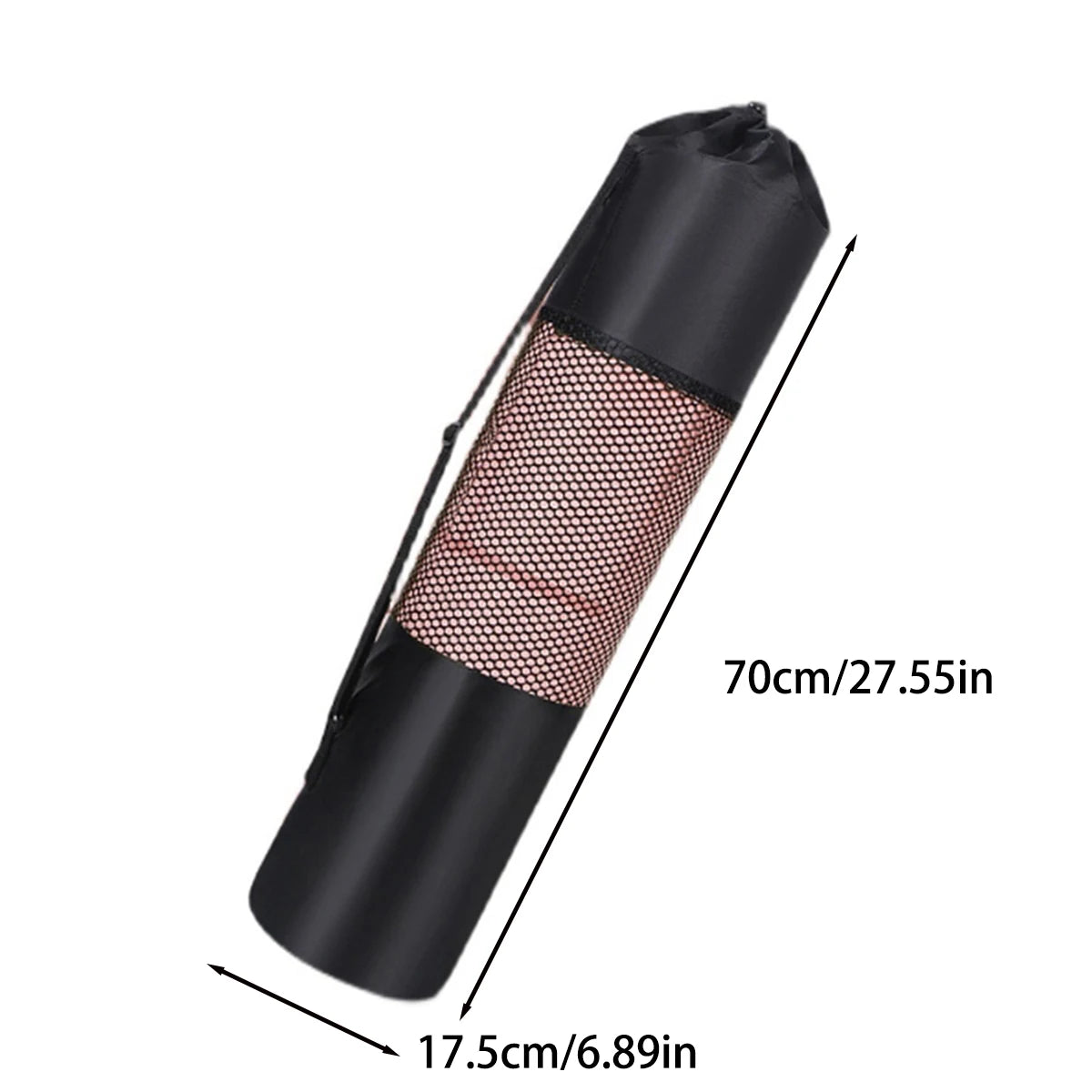 1 Breathable Yoga Mat Storage Mesh Bag - Durable Oxford Fabric, Black with Shoulder Strap, Perfect for Everyday Use and Fitness