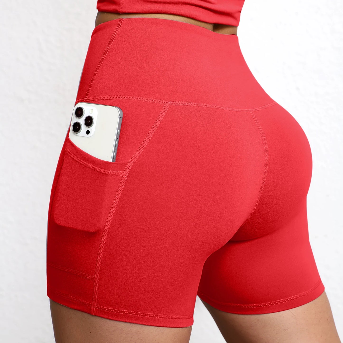 Women High Waist Pocket Yoga Sport Biker Shorts Leggings For Fitness Lift Hips Running Workout Yoga Pant