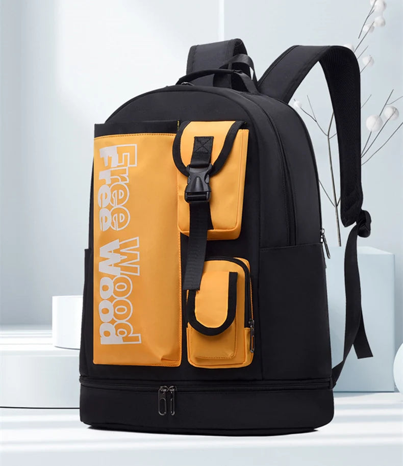 Unisex Tennis Backpack Multifunctional Badminton Racket Bags Large Capacity Sports Bagpack with Shoes Pocket Hold 1-3 Rackets