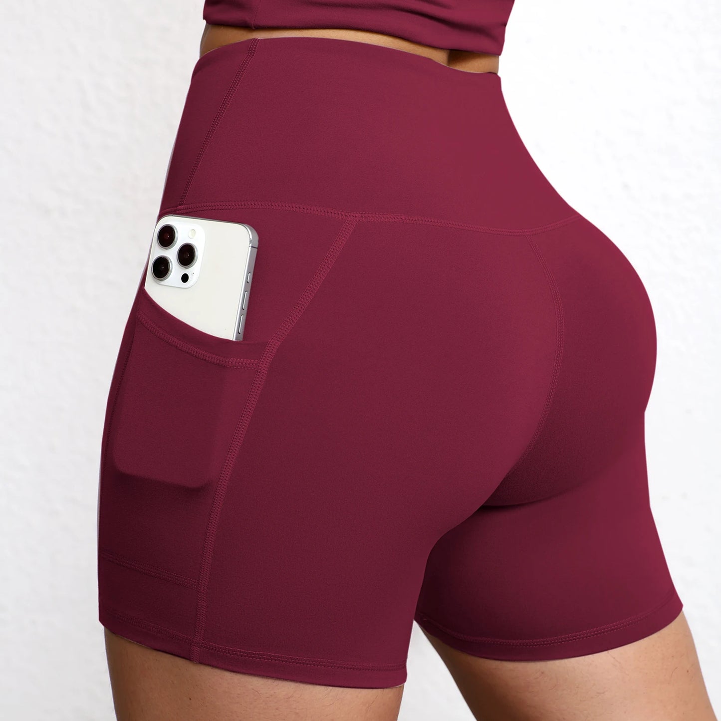 Women High Waist Pocket Yoga Sport Biker Shorts Leggings For Fitness Lift Hips Running Workout Yoga Pant