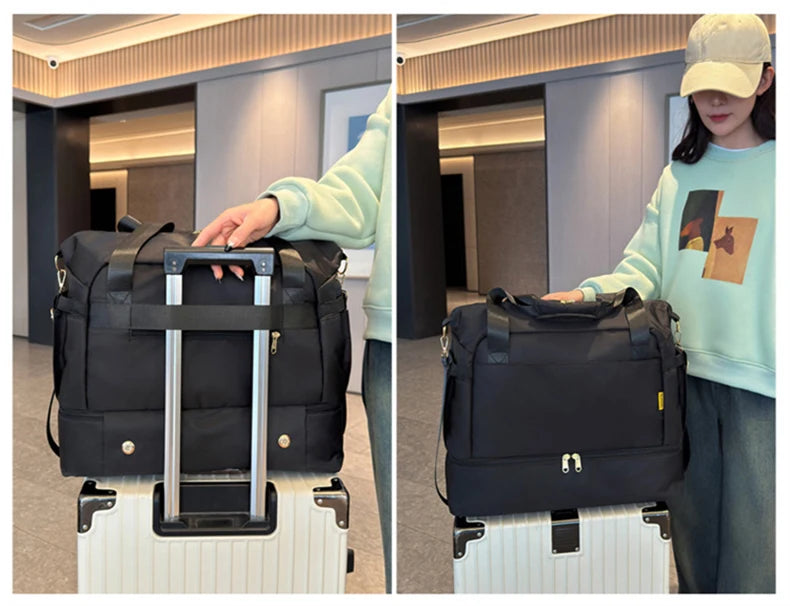 Women Gym Bag Large Fitness Training Bags Dry Wet Separation Yoga Tote with Shoe Pocket Sports Handbag Waterproof Travel Bag