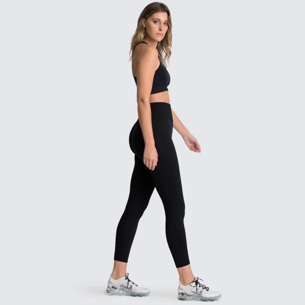 Women's Seamless Yoga Set Fitness Crop Top & Tummy Control High Waist Leggings with Built-in Bra Workout for Pilates Gym Running