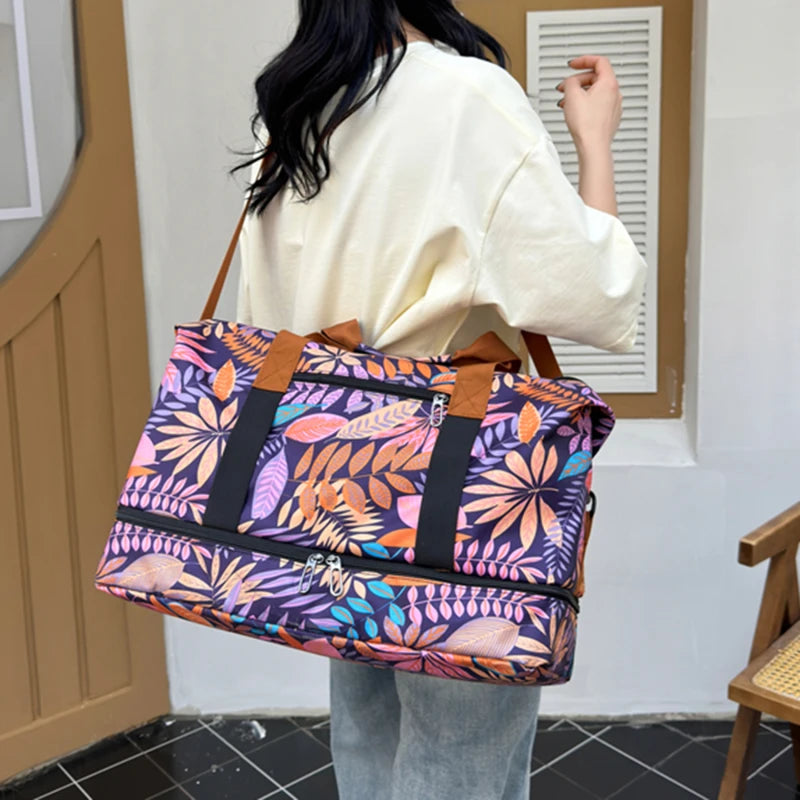 Travel Gym Bag Luggage Portable Fitness Shoulder Crossbody Handbags For Women Men  Outdoor Duffel Carry On Weekender Yoga Bag