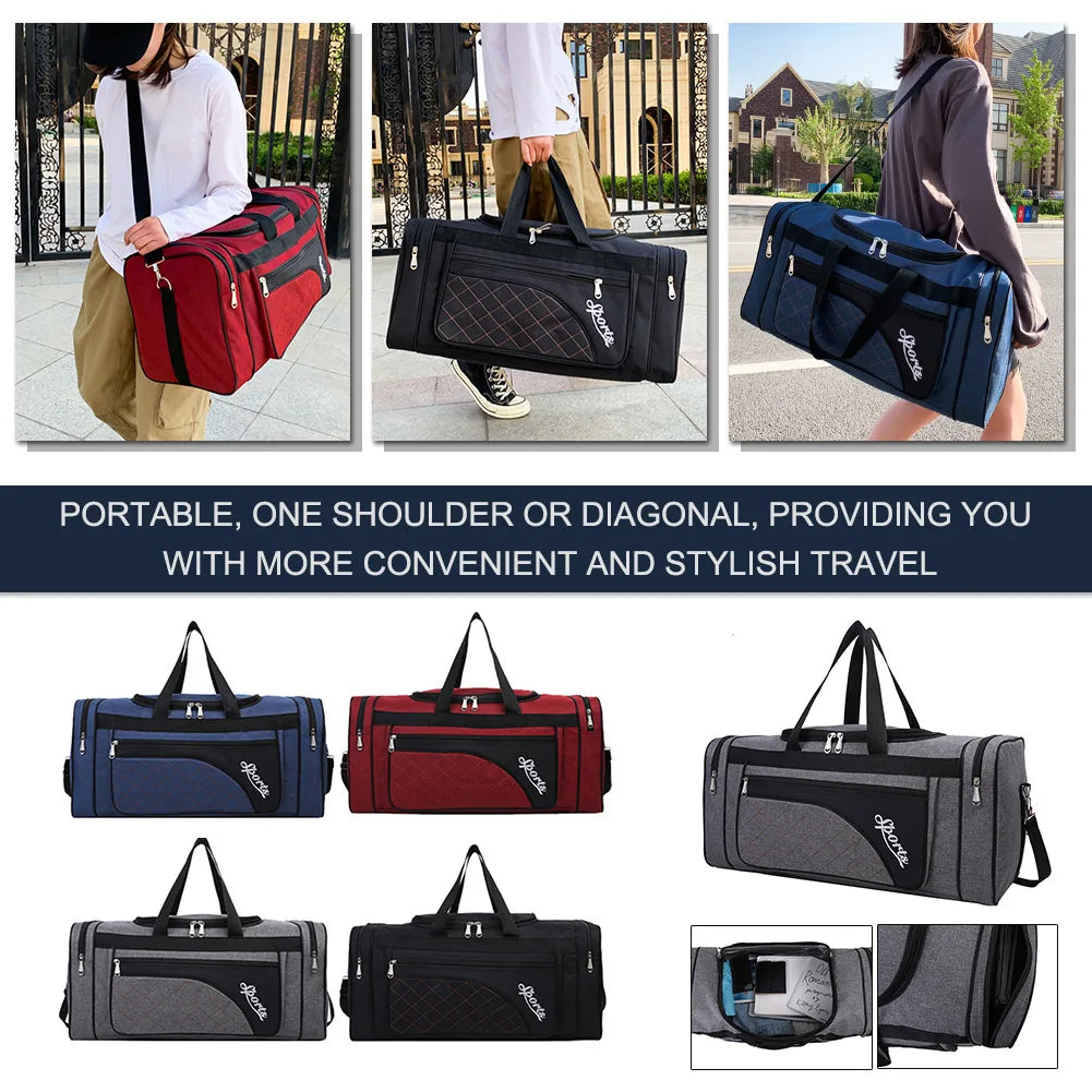 Oxford Dry Wet Separation Bags Large Capacity Portable Gym Bags Multifunctional Wear-resistant Side Zippers for Travel Swimming