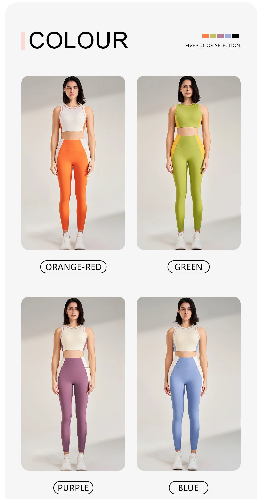 Sports Outdoor Fitness Suit Color Blocking Quick Dry Yoga Clothing Shockproof Bra Yoga Leggings Running Long Pants Female