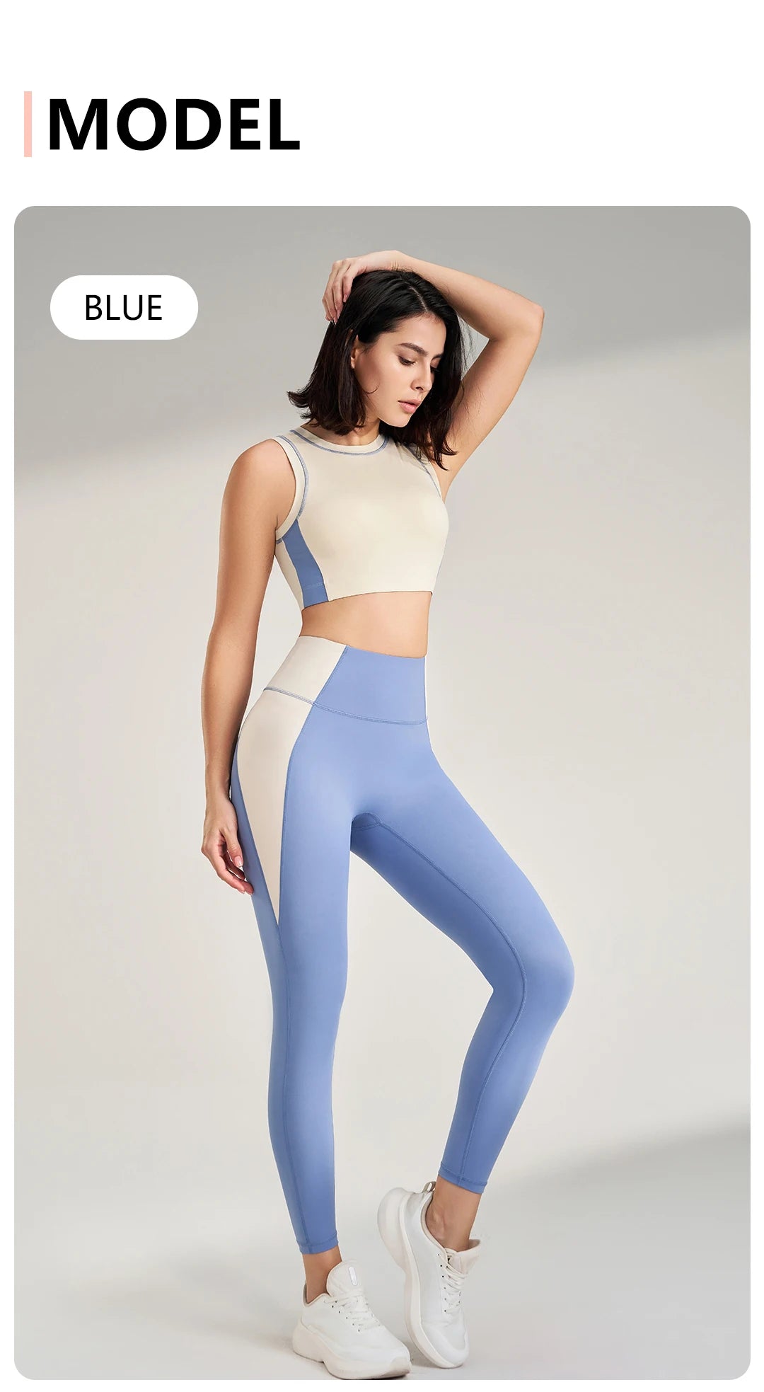 Sports Outdoor Fitness Suit Color Blocking Quick Dry Yoga Clothing Shockproof Bra Yoga Leggings Running Long Pants Female