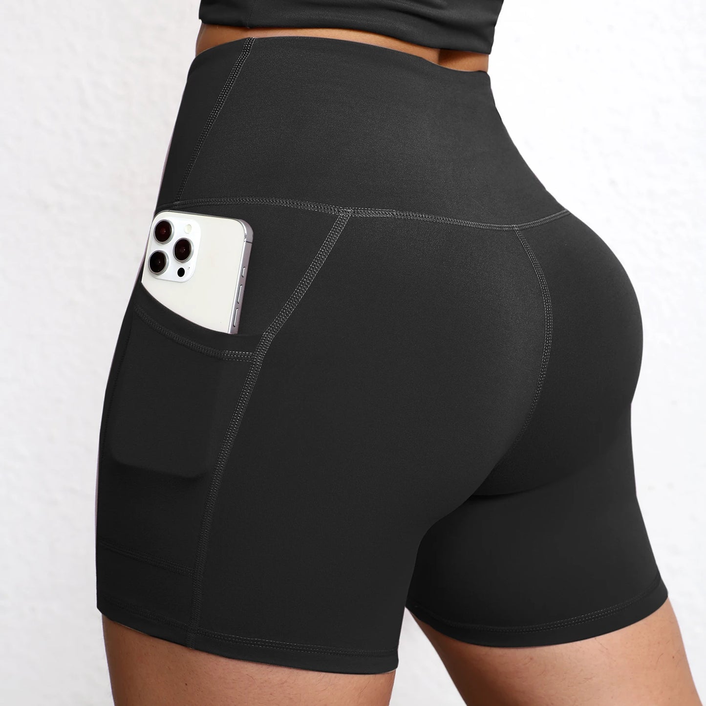 Women High Waist Pocket Yoga Sport Biker Shorts Leggings For Fitness Lift Hips Running Workout Yoga Pant