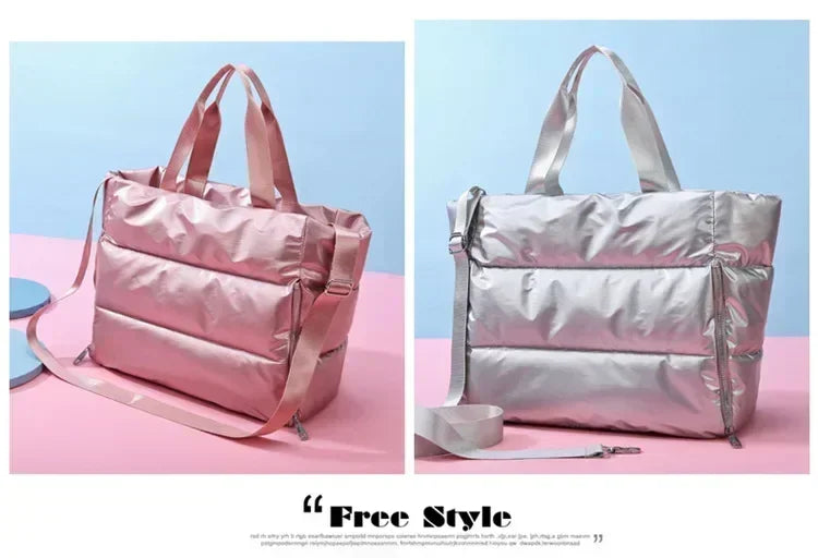 Women Gym Bags Waterproof Sports Swimming Yoga Mat Pink Weekend Travel Duffle Bags for Women Sport Fitness Shoulder Handbag