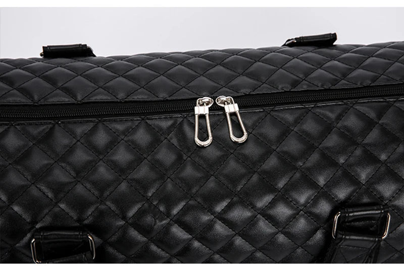 Duffle Tote Gym Fitness Bags for Woman PU Leather Handbag Travel Luggage Shoulder Sports Shoes Pocket Weekend Crossbody Bags