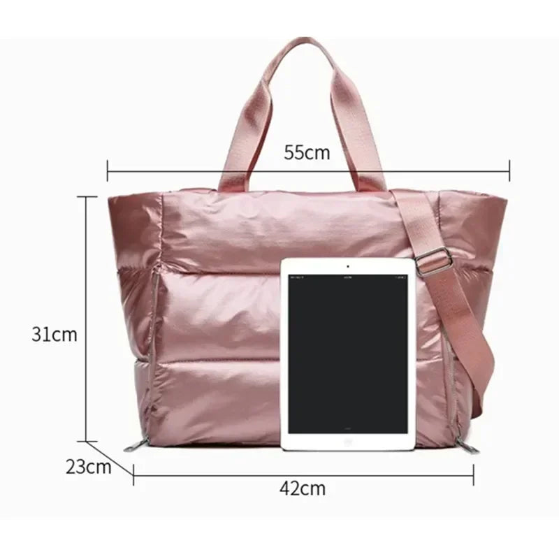Women Gym Bags Waterproof Sports Swimming Yoga Mat Pink Weekend Travel Duffle Bags for Women Sport Fitness Shoulder Handbag